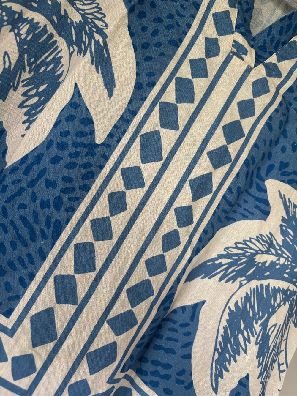 Terzo Millennio blue and white tropical dress made in Italy - Picture 6 of 7